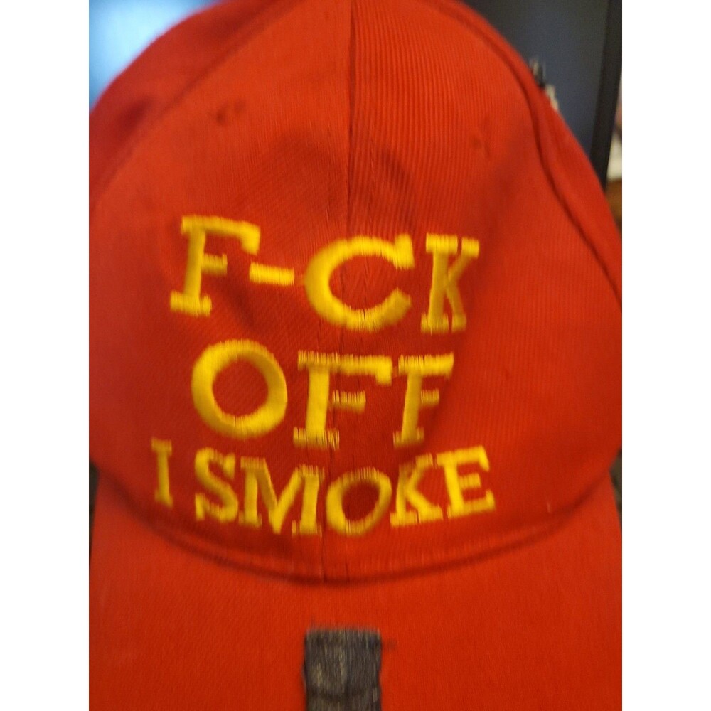 Super Rare F-Off I Smoke. Light It Up Adjustable Baseball Hat - Picture 2 of 8